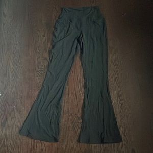 Black flare bottom leggings